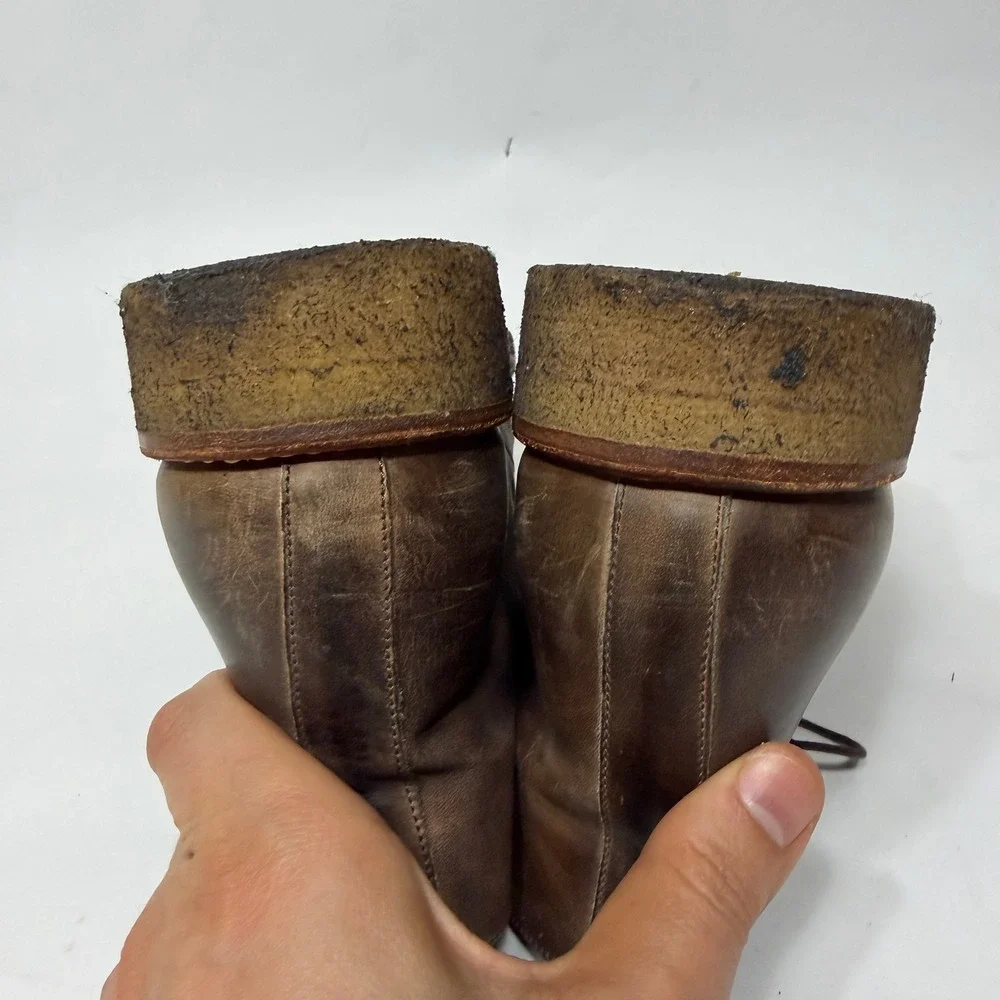 Calzoleria Harris Desert Chukka Boots Mens Size 10 Brown Leather Gum Sole Italy